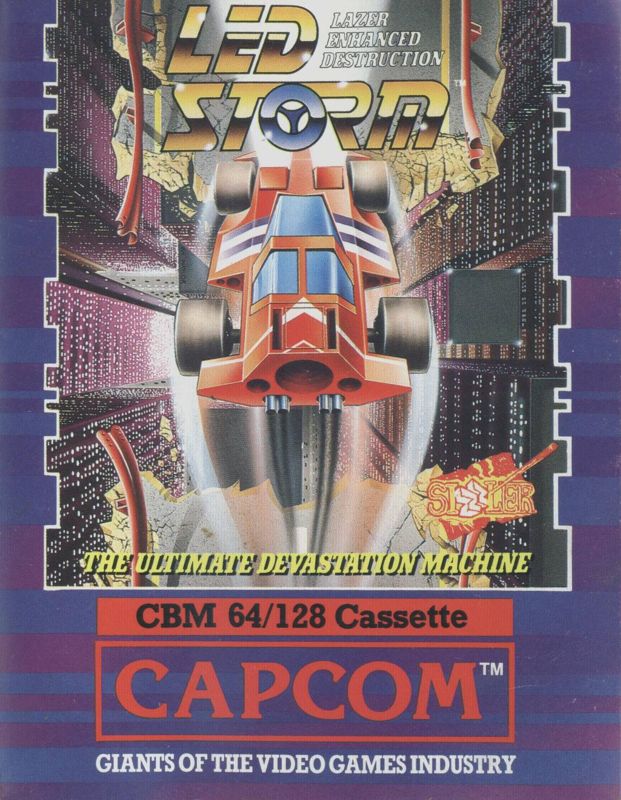 L.E.D. Storm box art for Commodore 64